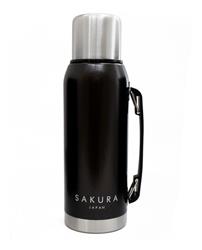 TERMO SAKURA CLASICO DE ACERO INOXIDABLE 1L NEGRO FC