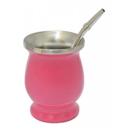 MATE C/BOMBILLA ACERO INOXIDABLE FUXIA FC