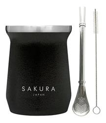 MATE SAKURA NEGRO 236 ML CON BOMBILLA Y LIMPIADOR FC