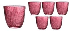 VASO DE VIDRIO LABRADO VINTAGE COLOR ROSA 300ML BENABI 41980