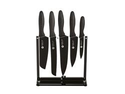 JUEGO 5 CUCHILLOS + TACO BOKER CUT NEGRO