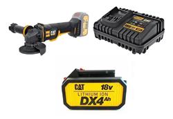 COMBO AMOLADORA ANGULAR CAT 115 MM 18V DX31B + BATERIA CAT DXB4 + CARGADOR CAT DXC4