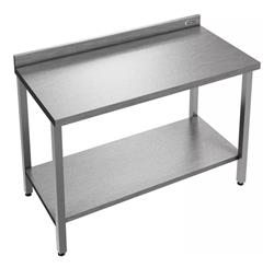 MESADA DESARMABLE CON ESTANTE INFERIOR 135X70X85 CM ACERO INOX BRAFH